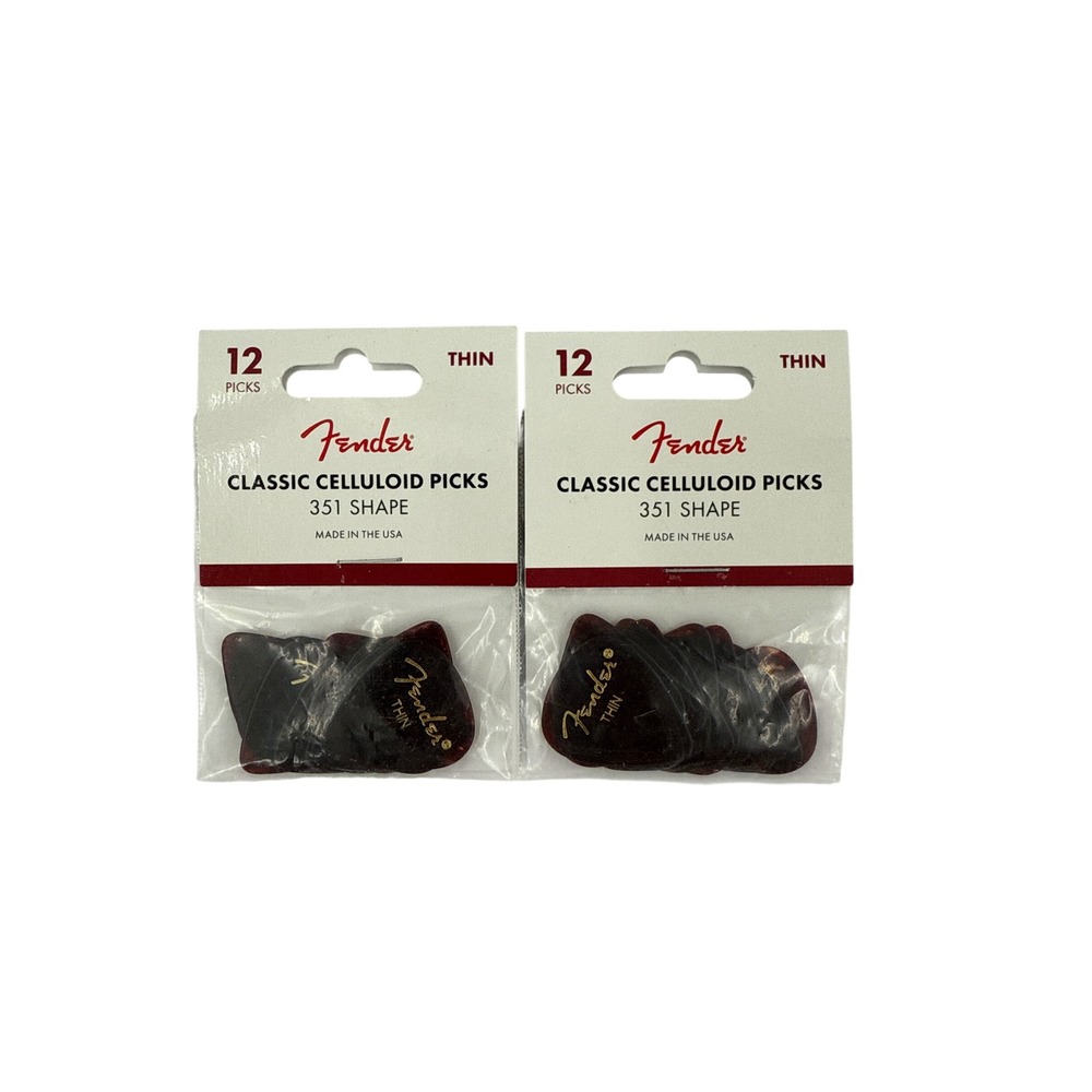 Fender Classic Celluloid Picks 351 Shape Thin Tortoise Shell 24 Pack‎